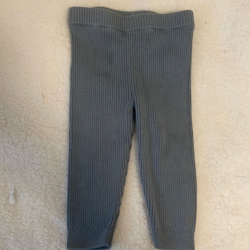 Little Planet by Carters Organic Leggings light blue ribbed 6m
